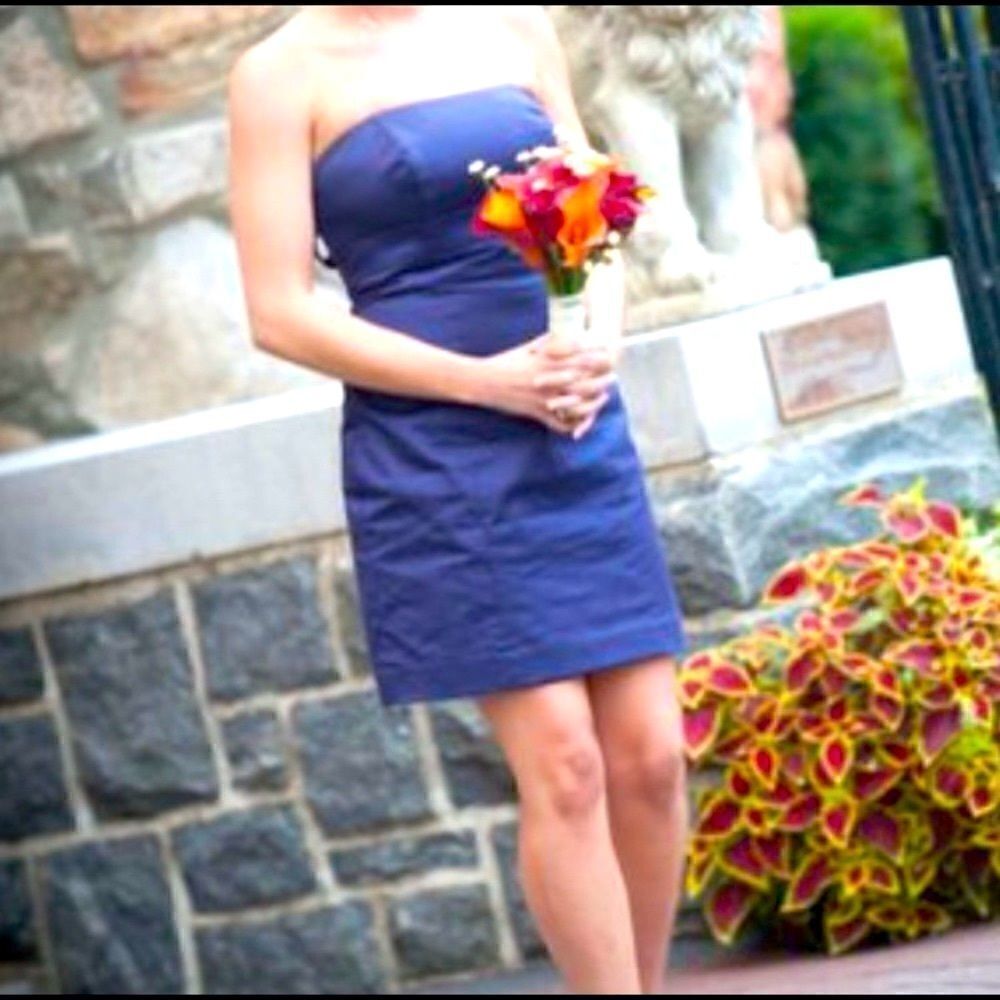 David’s Bridal, Strapless Semi-Formal Bridesmaid Dress Eggplant Purple Women’s 2